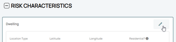 Use the Edit button (pencil icon) in the upper right of the Risk Characteristics section.