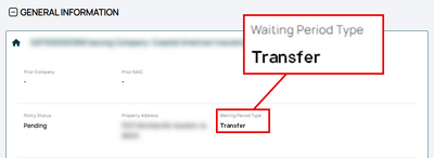 An image of the Waiting Period Type showing "Transfer".